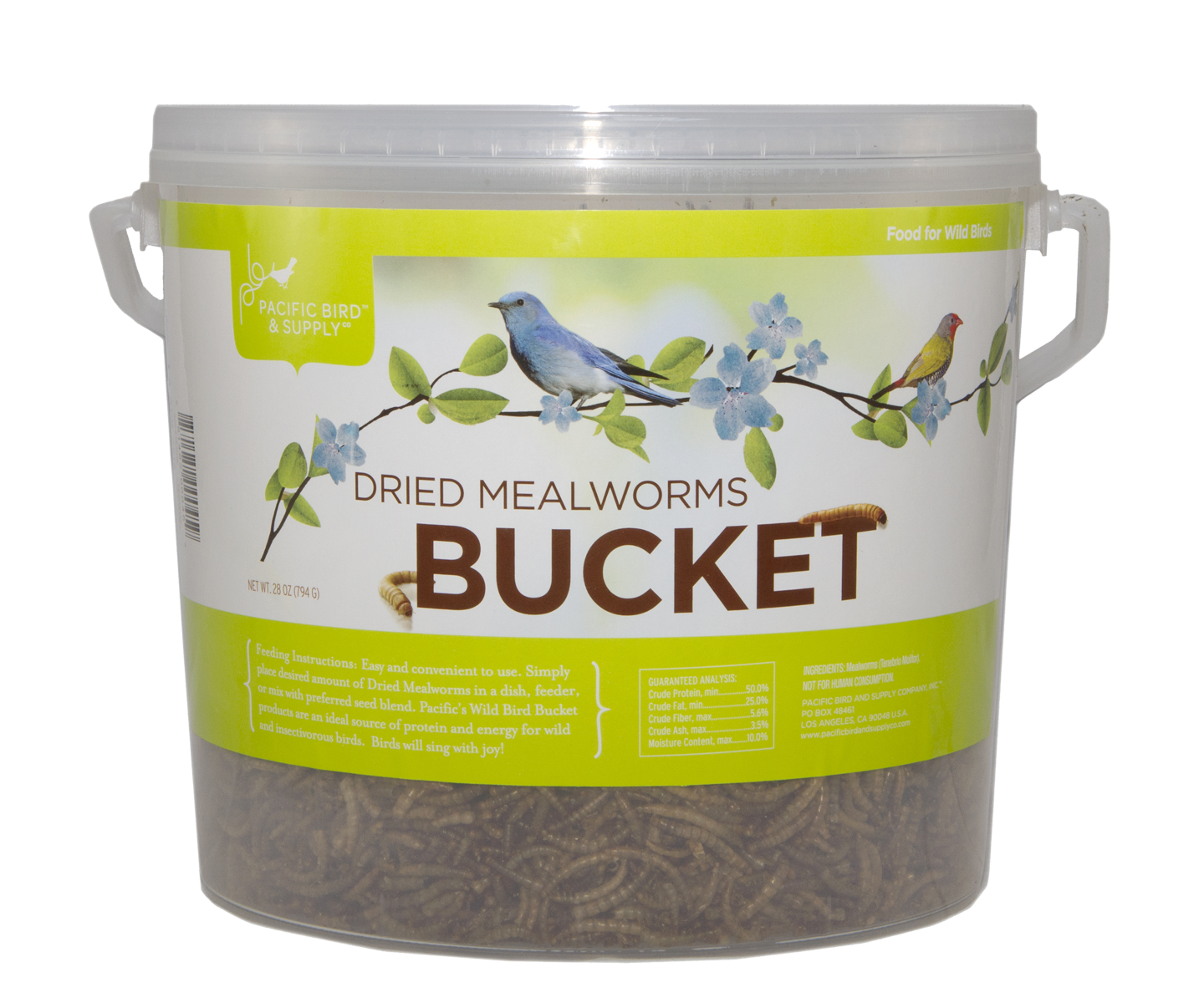 Dried Mealworm Bucket (28.0 oz) [PB0045] 43.95 Pacific Bird and